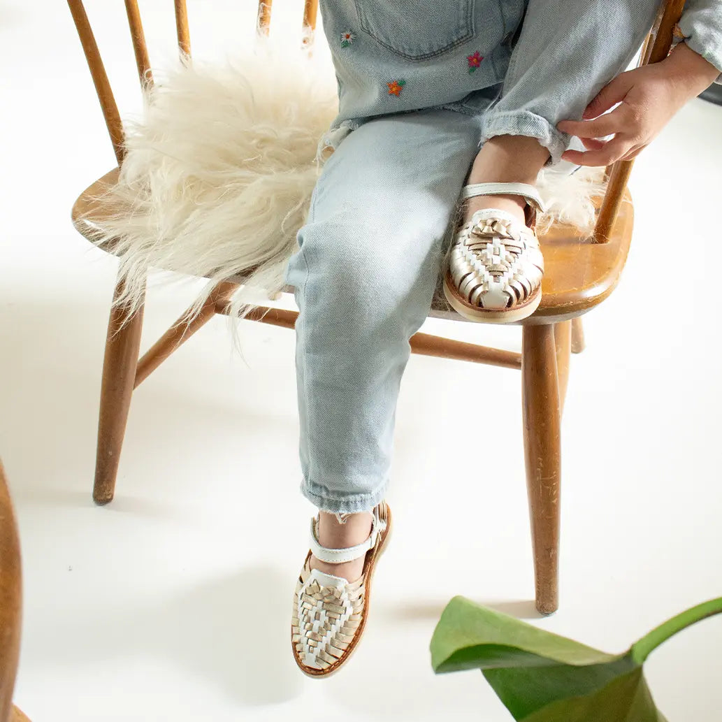 Alegria Champagne Blanc - Huarache enfant Mapache