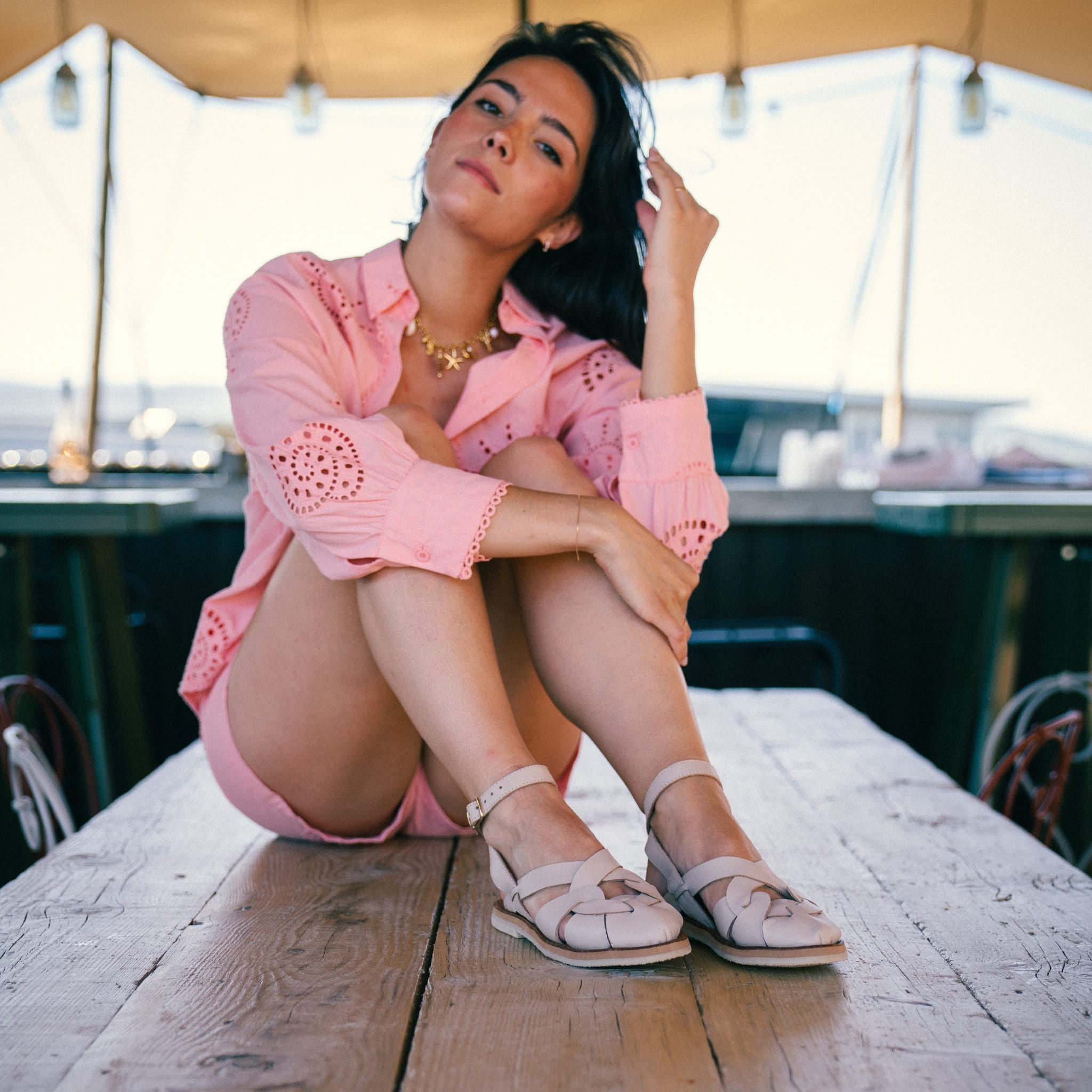 ELBA GRÈGE - SANDALE FEMME MAPACHE