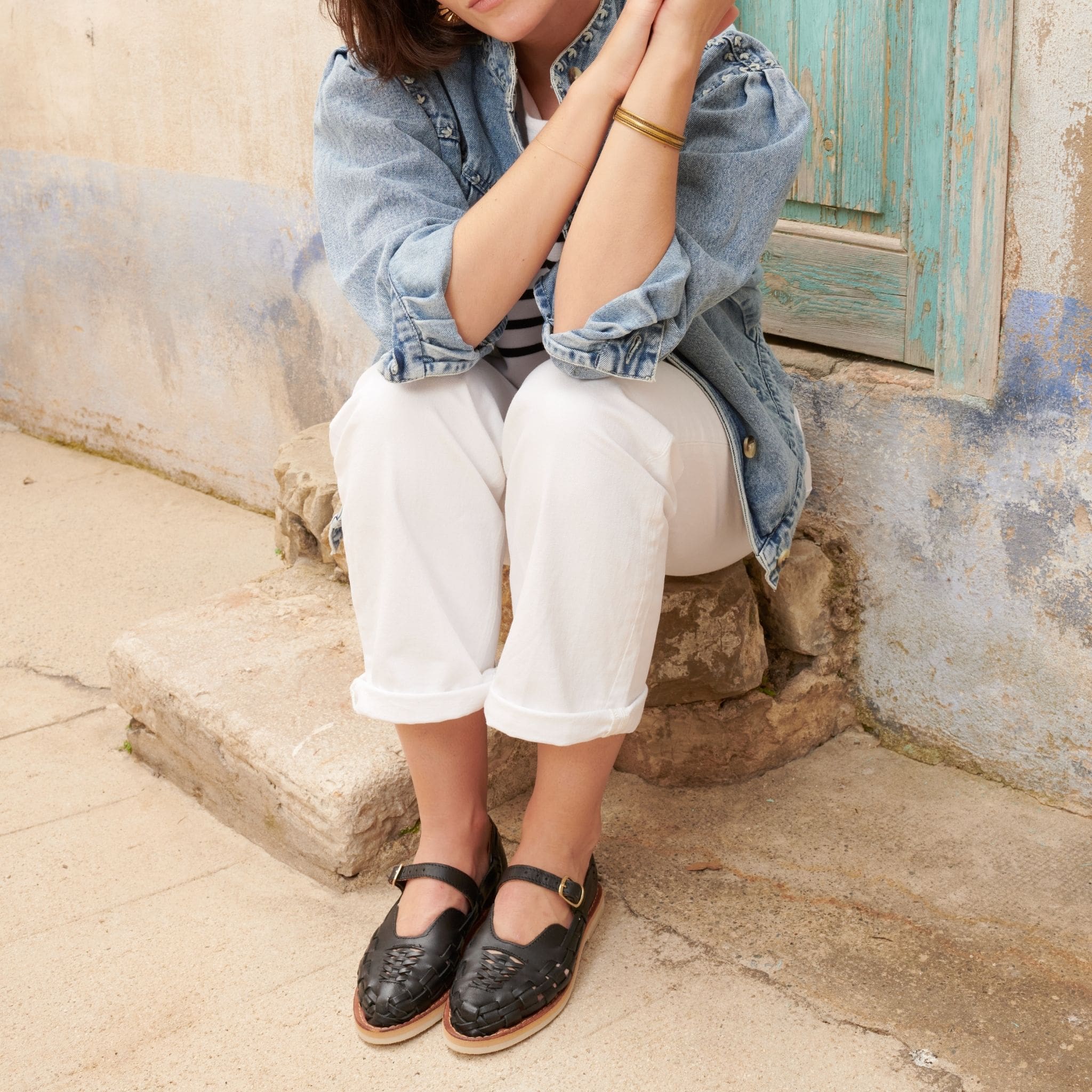 Gaby Noir - Huarache Ballerine Mapache