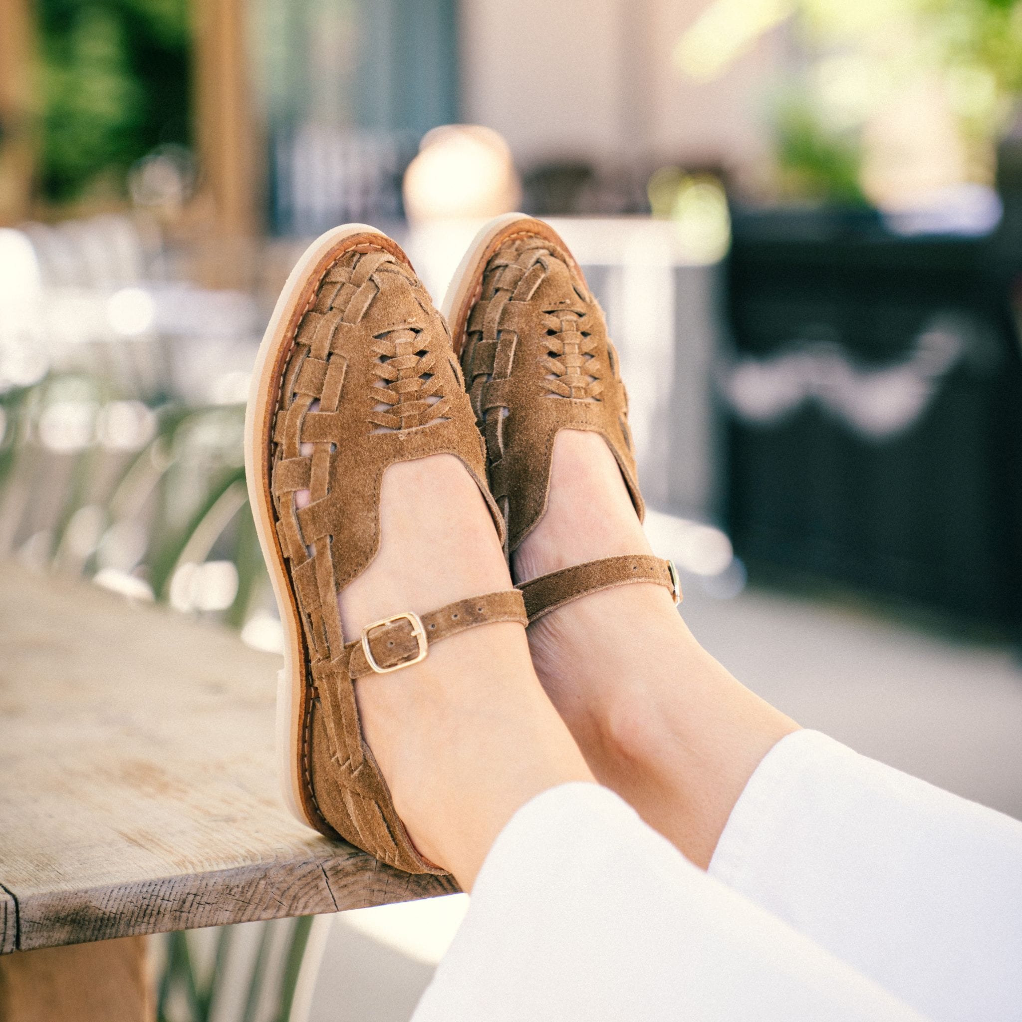 GABY SUEDE MOKA - HUARACHE FEMME MAPACHE