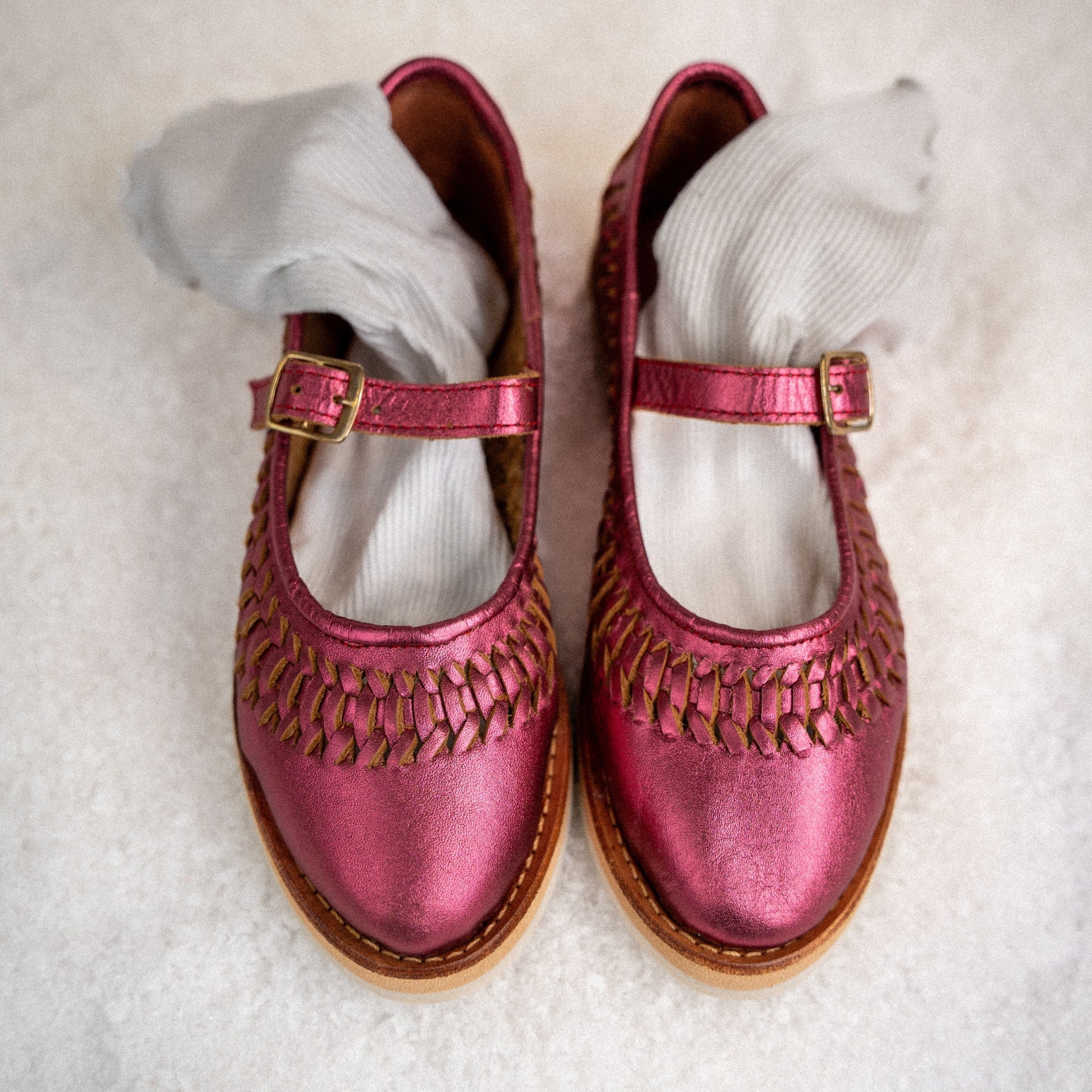 Ballerine Sofia Rose Flashy sur fond de neige