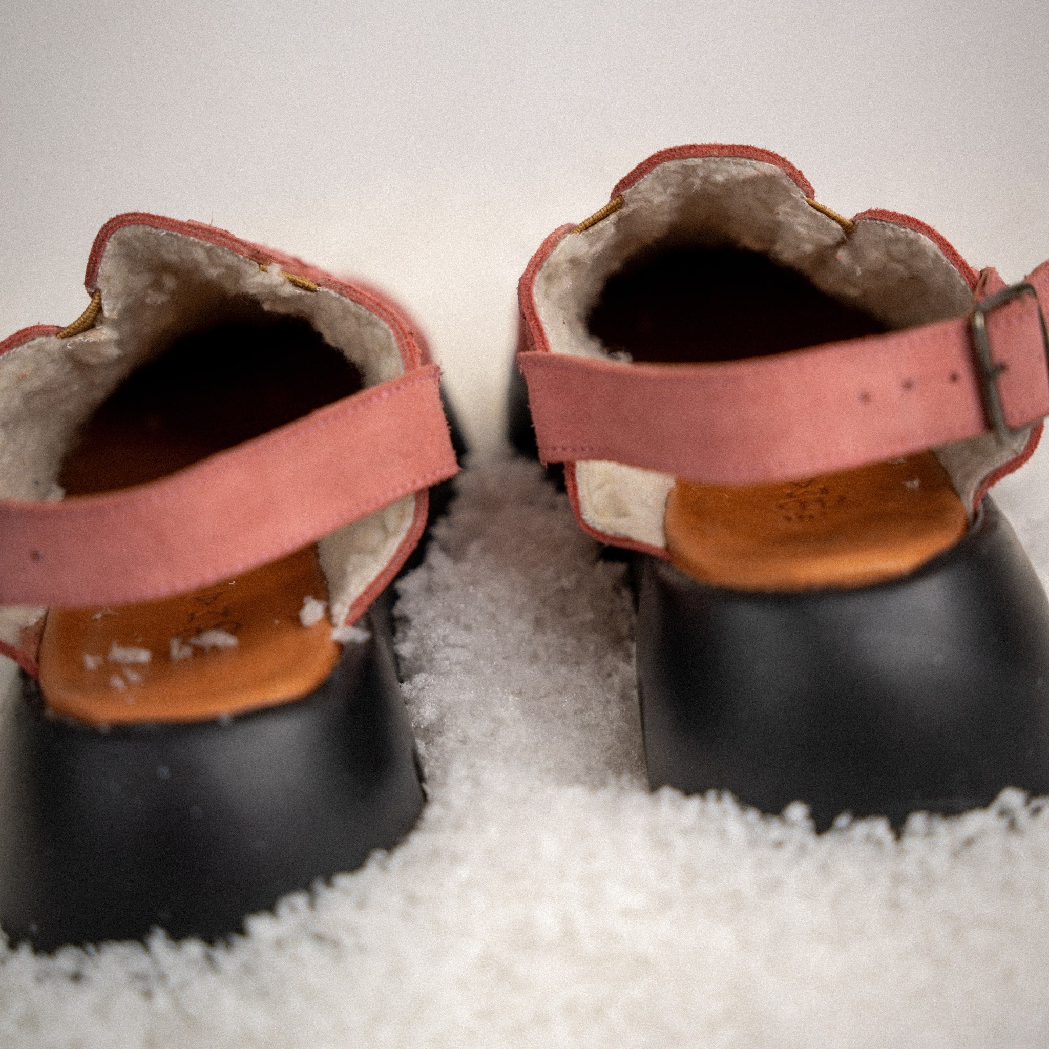 Arrière sabot Sierra Framboise fourré en laine synthétique