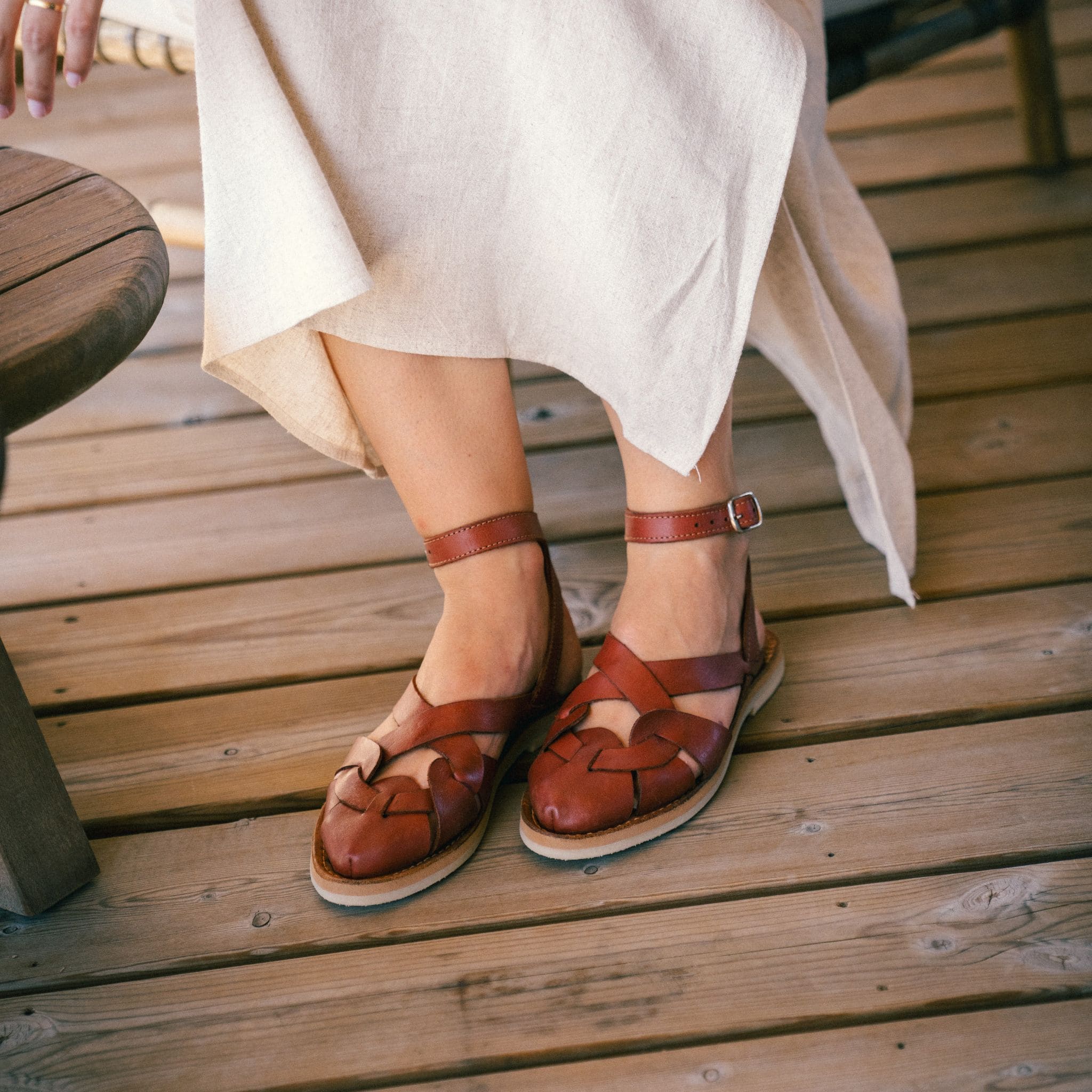 ELBA TABAC - SANDALE FEMME MAPACHE