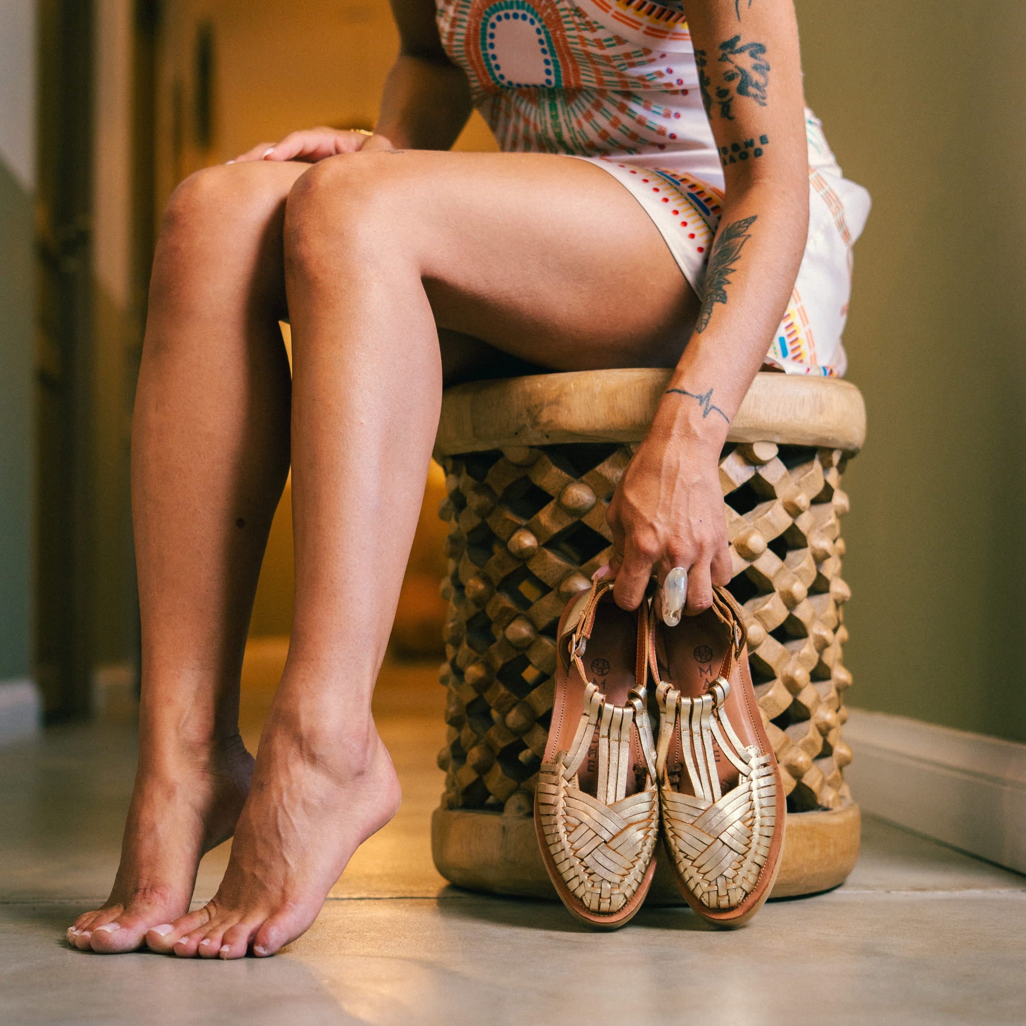 ISIDORA CHAMPAGNE - HUARACHE FEMME MAPACHE 